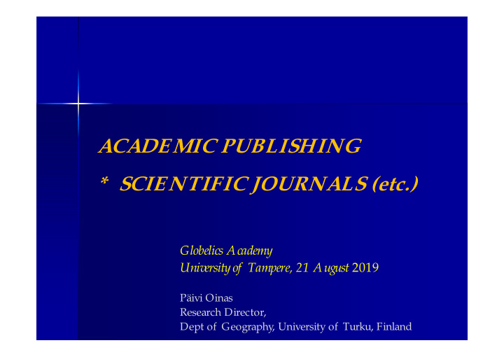 academic publishing scientific journals etc