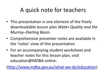 A quick note for teachers  This presentation is one element of the freely downloadable lesson
