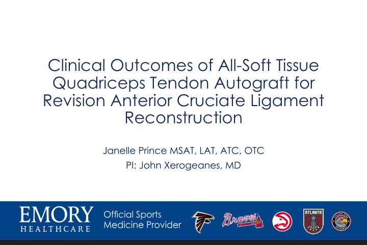 clinical outcomes of all soft tissue quadriceps tendon