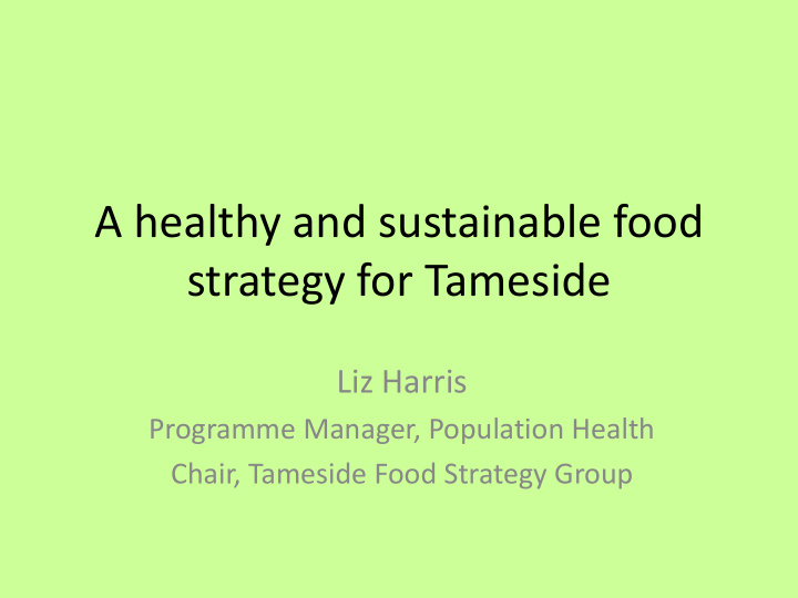 strategy for tameside