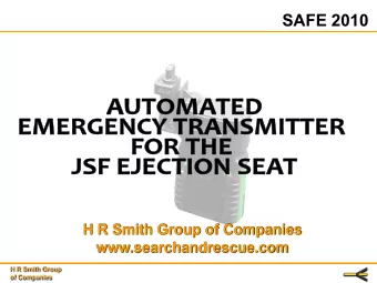 SAFE 2010  H R Smith Group of Companies  www.searchandrescue.com  H R Smith Group  of Companies  H