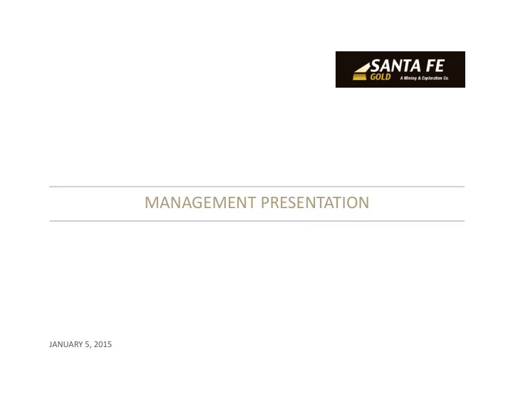 management presentation