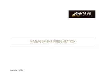 MANAGEMENT'PRESENTATION'  JANUARY'5,'2015' CAUTIONARY'STATEMENT '