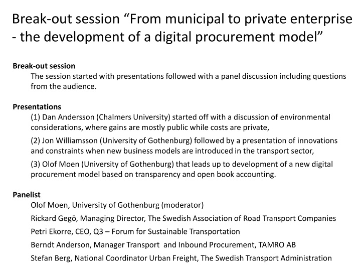 the development of a digital procurement model