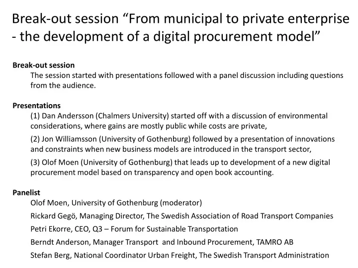 the development of a digital procurement model