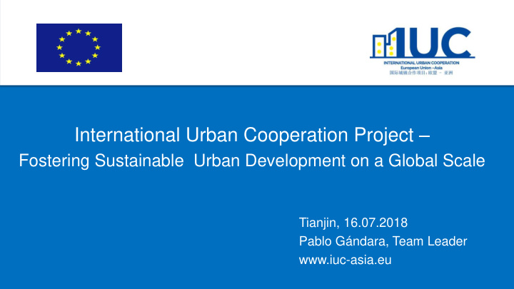 international urban cooperation project