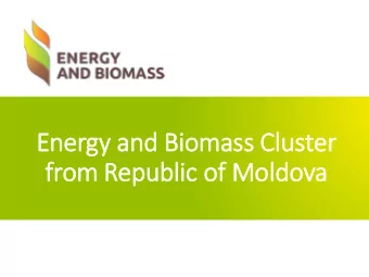 Energy and Biomass Clu  luster  from Republic of Moldova  General information  Mr. Bragaru