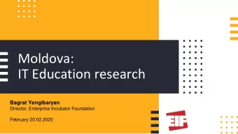 IT Education research  Bagrat Yengibaryan  Director, Enterprise Incubator Foundation  February