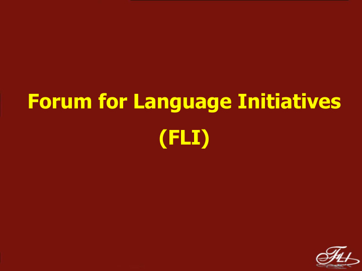 forum for language initiatives