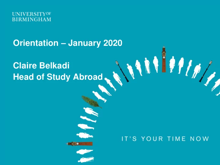 head of study abroad welcome and congratulations
