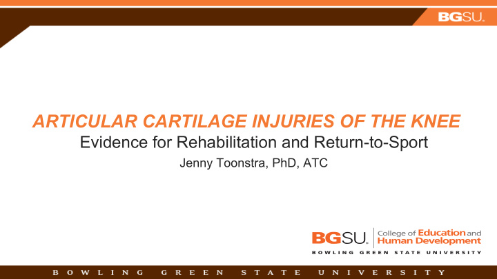 articular cartilage injuries of the knee