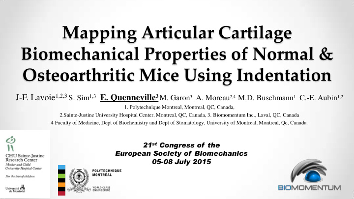 mapping articular cartilage biomechanical properties of