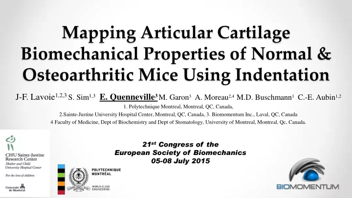 mapping articular cartilage biomechanical properties of