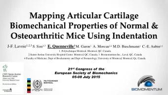 Mapping Articular Cartilage  Biomechanical Properties of Normal &amp; Osteoarthritic Mice Using