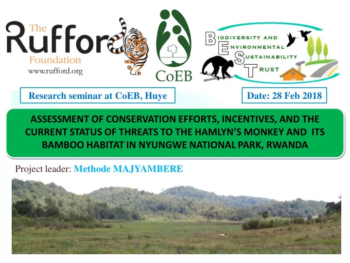 current status of threats to the hamlyn s monkey and its