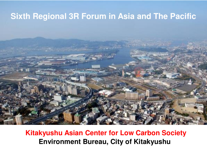 sixth regional 3r forum in asia and the pacific