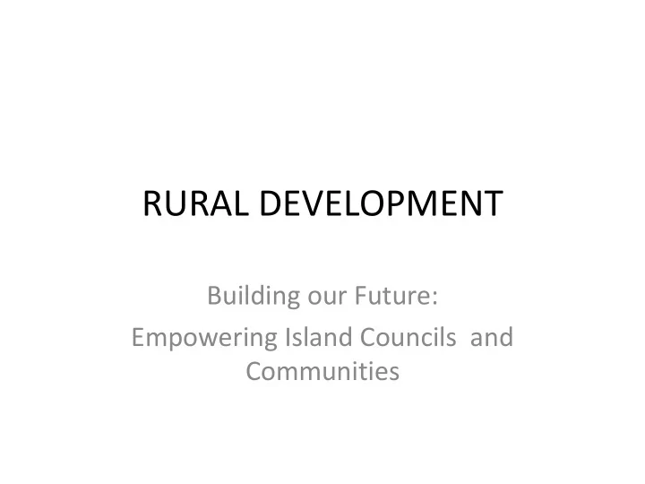 rural development