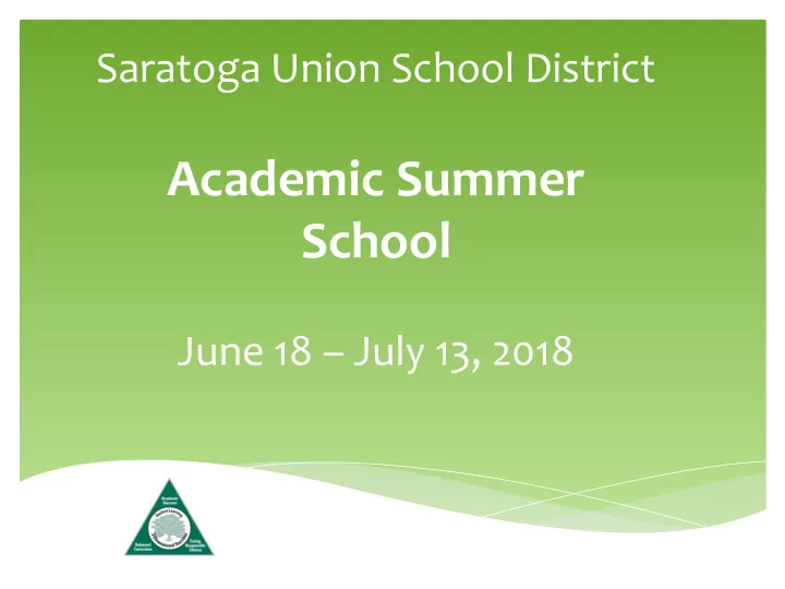 academic summer school