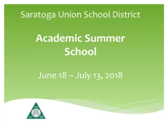 Academic Summer  School  June 18  July 13, 2018  Program Features  Welcome  Curriculum