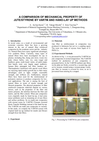 A COMPARISON OF MECHANICAL PROPERTY OF  JUTE/STYRENE BY VARTM AND HAND-LAY UP METHODS A. An