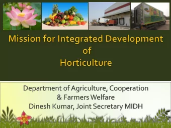Dinesh Kumar, Joint Secretary MIDH  Horticulture sub-sector emerged as engine for growth since