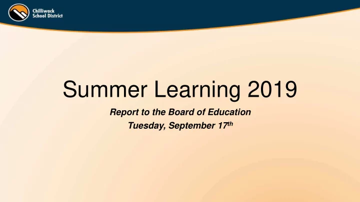 summer learning 2019