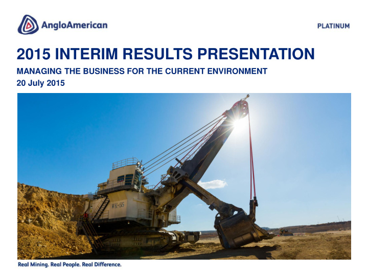 2015 interim results presentation