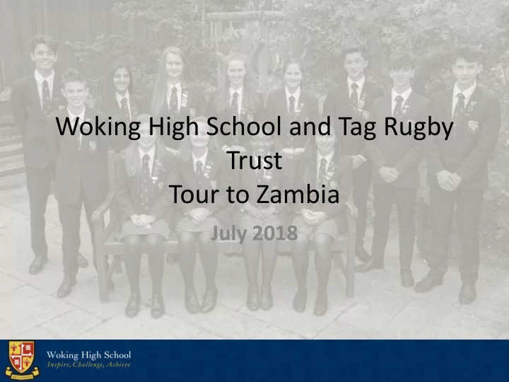woking high school and tag rugby