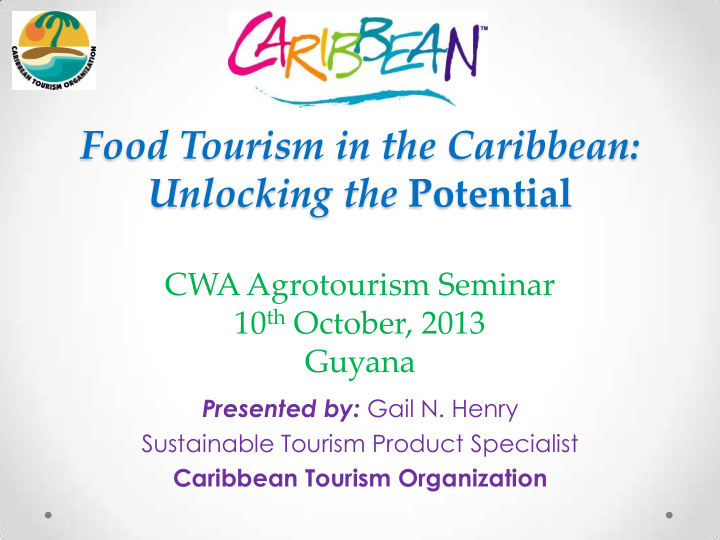 food tourism in the caribbean