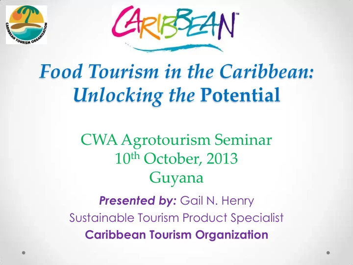 food tourism in the caribbean