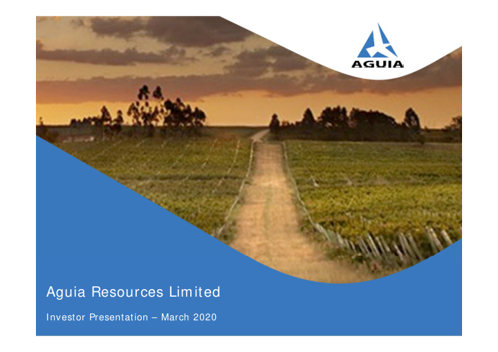 aguia resources limited