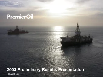 a  2003 Preliminary Results Presentation  2003 Preliminary Results Presentation  18 March 2004  18