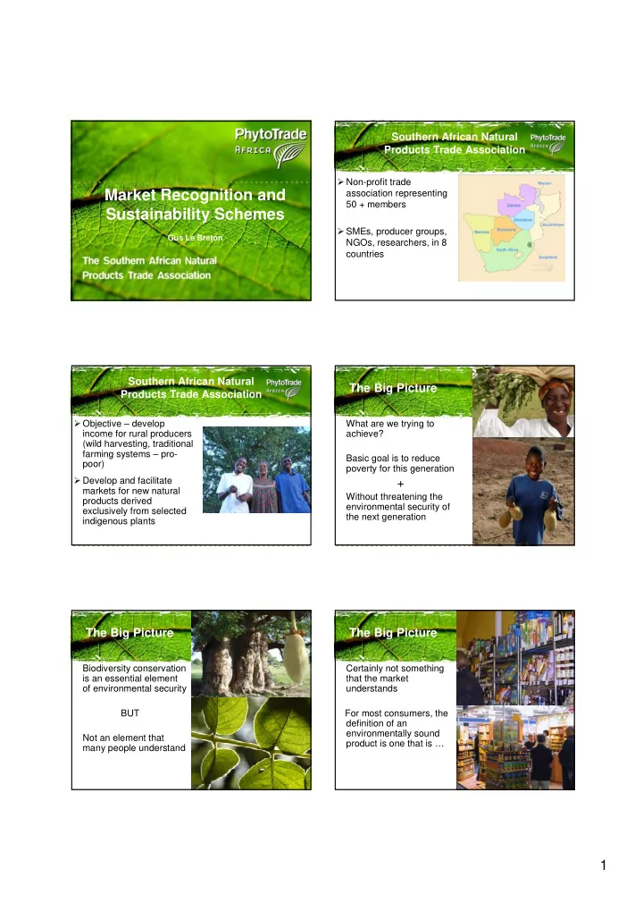 market recognition and