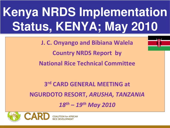 status kenya may 2010