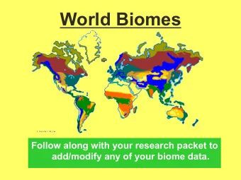 World Biomes  Follow along with your research packet to  add/modify any of your biome data.