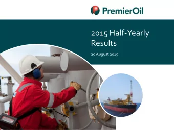 2015 Half-Yearly  Results  20 August 2015  Forward looking statements  This presentation may