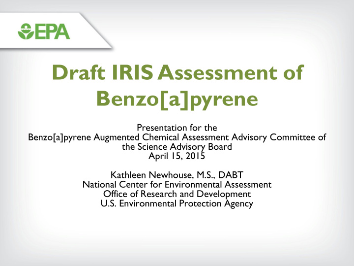 draft iris assessment of