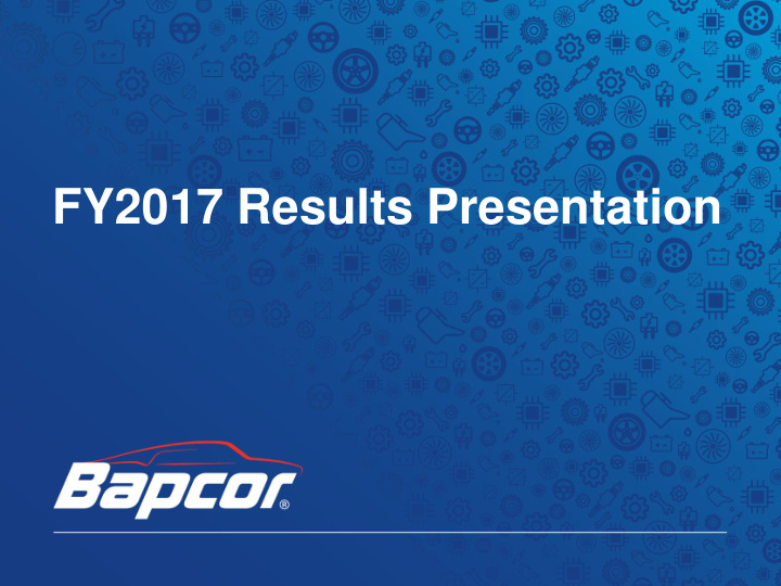 fy2017 results presentation disclaimer