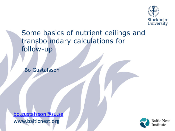 transboundary calculations for