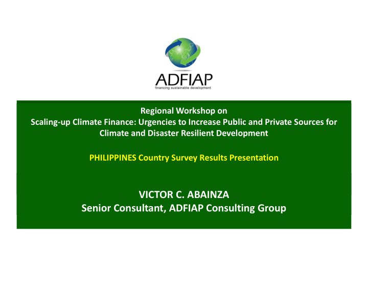 victor c abainza senior consultant adfiap consulting
