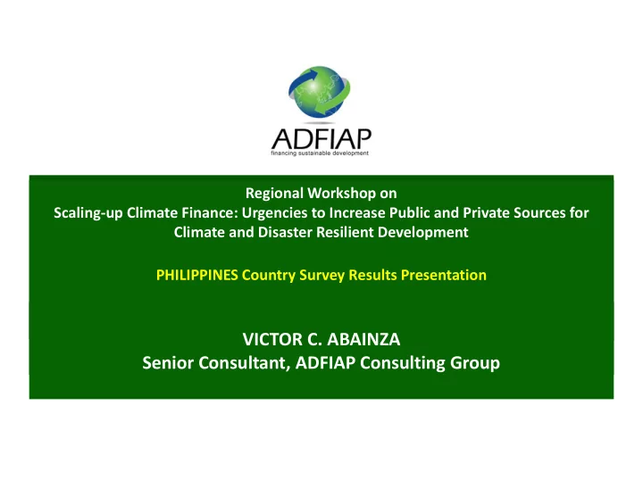 victor c abainza senior consultant adfiap consulting