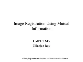Information  CMPUT 615  Nilanjan Ray  slides prepared from: http://www.cse.msu.edu/~cse902/