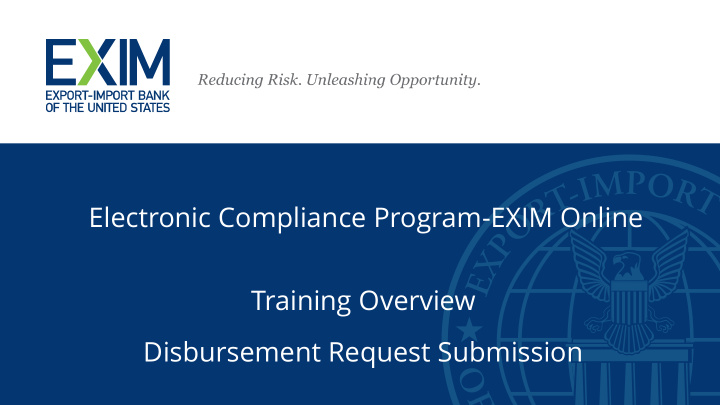 electronic compliance program exim online