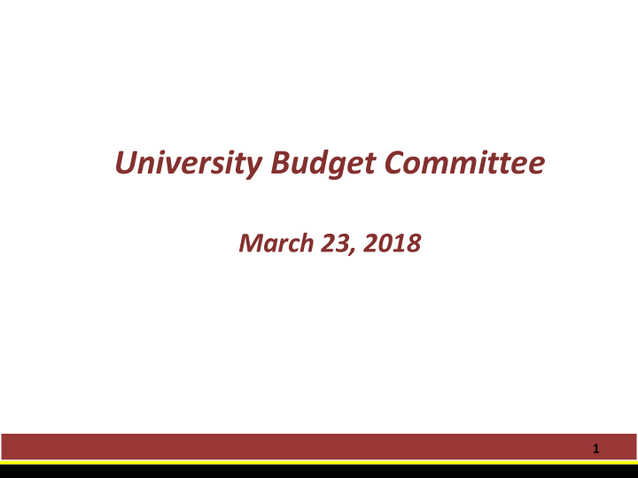 university budget committee
