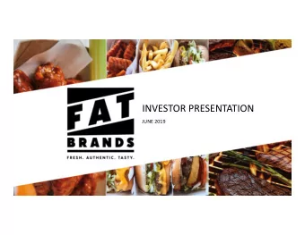 INVESTOR PRESENTATION  JUNE 2019  1  LEGAL DISCLAIMER  This presentation may include