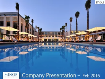 Company  any  Presenta  sentation  tion  Feb  2016  FORWARD LOOKING STATEMENT  Statements