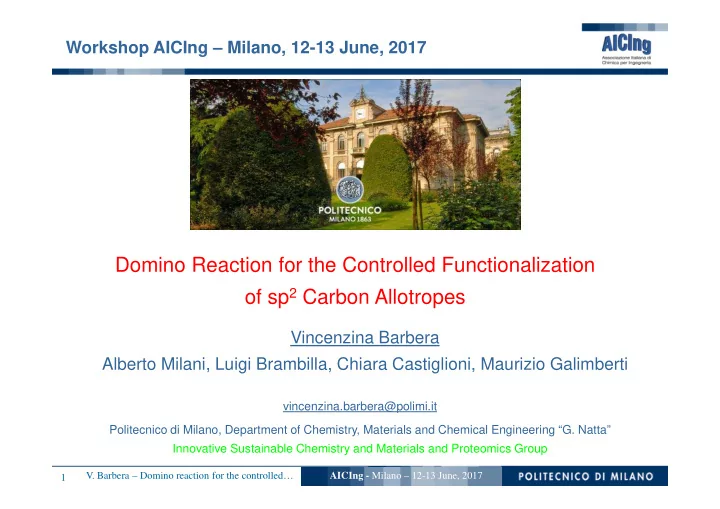 domino reaction for the controlled functionalization of