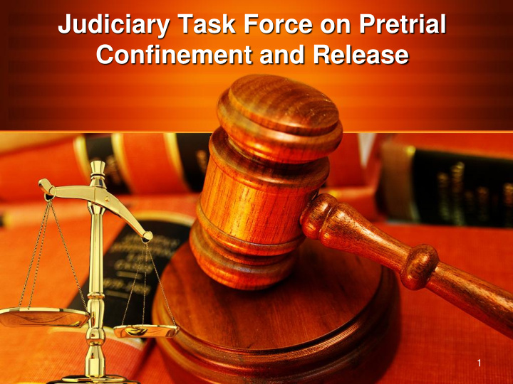 judiciary task force on pretrial confinement and release