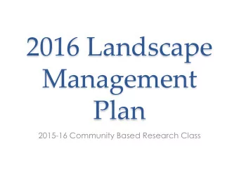 Plan  2015-16 Community Based Research Class  Recap  Goals  Mission Statement  Strategic