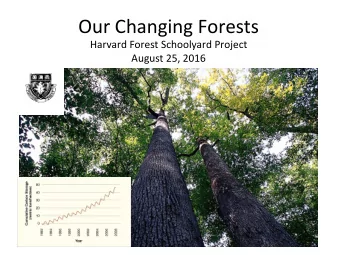 1. How do forests change? 2. What are the implicaGons of forest change? 3. How do we measure forest